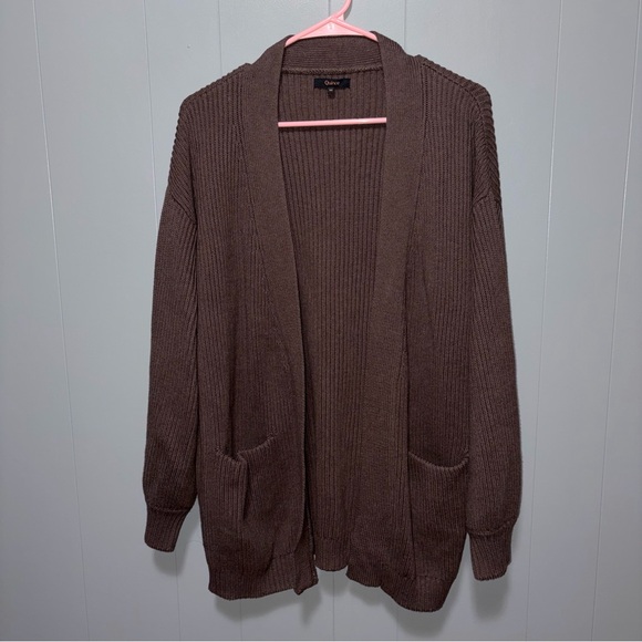 Quince Heather Brown 100% Organic Cotton Oversized Cardigan Medium - Picture 2 of 7